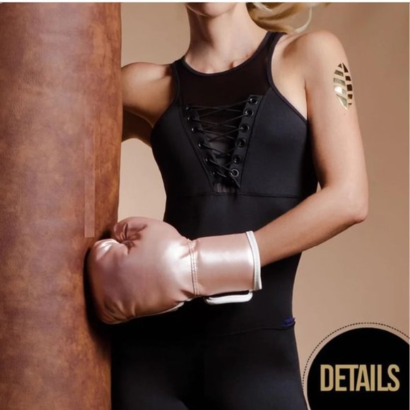 JumpSuit Gym Black Botanic Collection Colombian Luxury Fit Wear